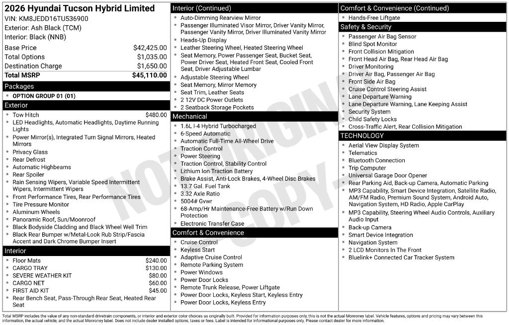New 2026 Hyundai Tucson Limited AWD/4WD image 1