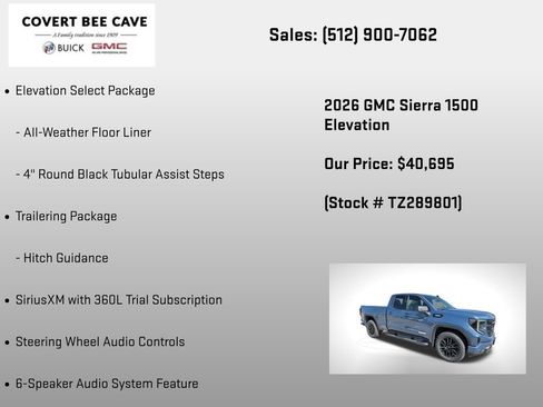 New 2026 GMC Sierra 1500 Elevation w/ Elevation Select Package image 30