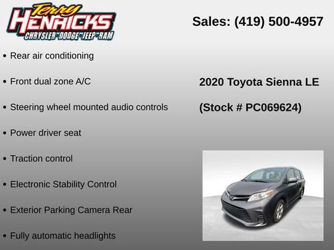 Used 2020 Toyota Sienna LE FWD image 12