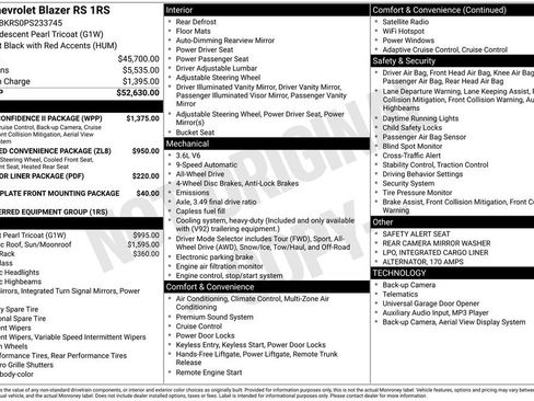 Used 2023 Chevrolet Blazer RS w/ Driver Confidence II Package image 42