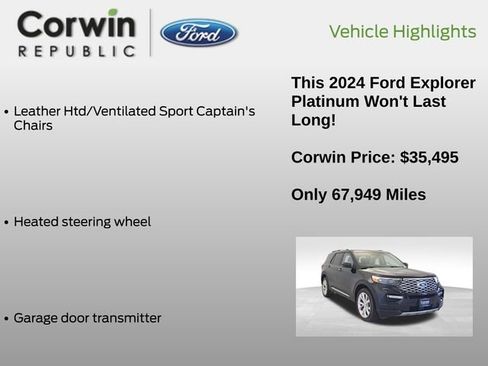 Certified 2024 Ford Explorer Platinum w/ Technology Package image 14