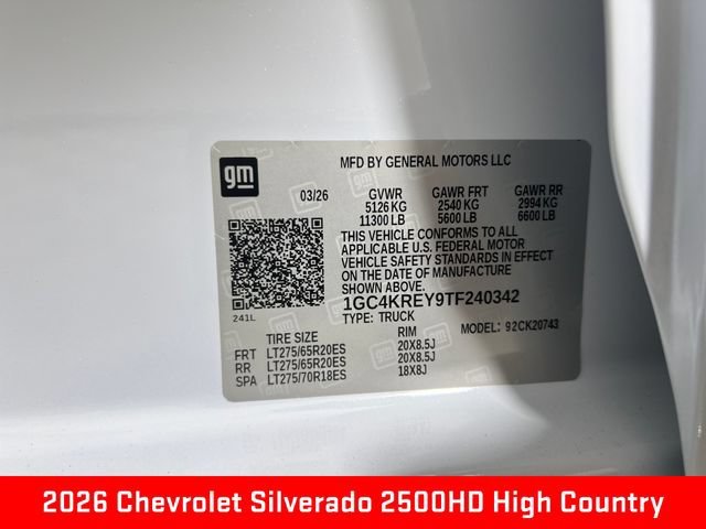 New 2026 Chevrolet Silverado 2500 High Country w/ Technology Package AWD/4WD image 25