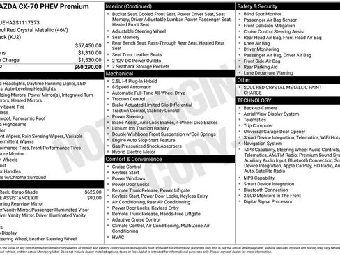 Certified 2025 MAZDA CX-70 Plug-In Hybrid w/ Premium Plus AWD/4WD image 12
