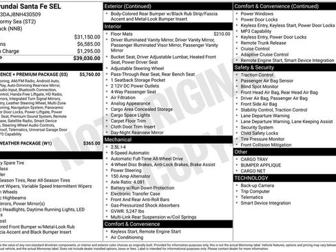 Used 2022 Hyundai Santa Fe SEL w/ Convenience + Premium Package AWD/4WD image 3