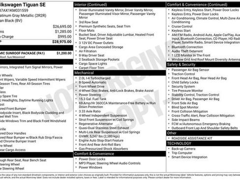 Used 2019 Volkswagen Tiguan SE w/ Panoramic Sunroof Package image 15