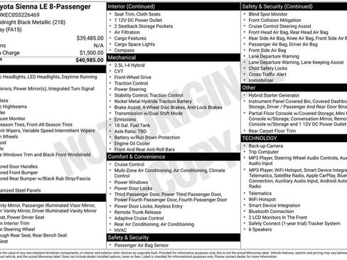 Used 2025 Toyota Sienna LE FWD image 29