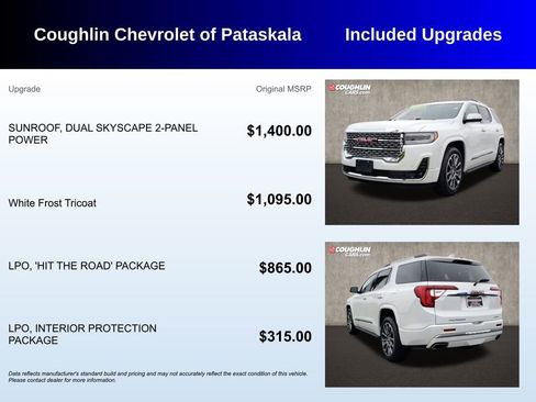 Used 2020 GMC Acadia Denali w/ LPO, 'HIT The Road' Package AWD/4WD image 3