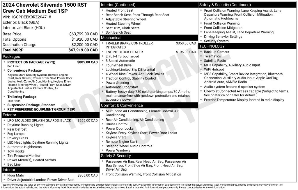 Used 2024 Chevrolet Silverado 1500 RST w/ Protection Package AWD/4WD image 35