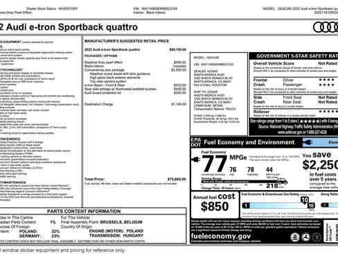 Used 2022 Audi e-tron Premium w/ Convenience Plus Package image 3