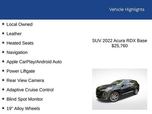 Used 2022 Acura RDX FWD w/ Technology Package image 2