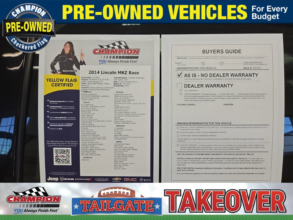 Used 2014 Lincoln MKZ w/ Equipment Group 101A Select FWD image 34