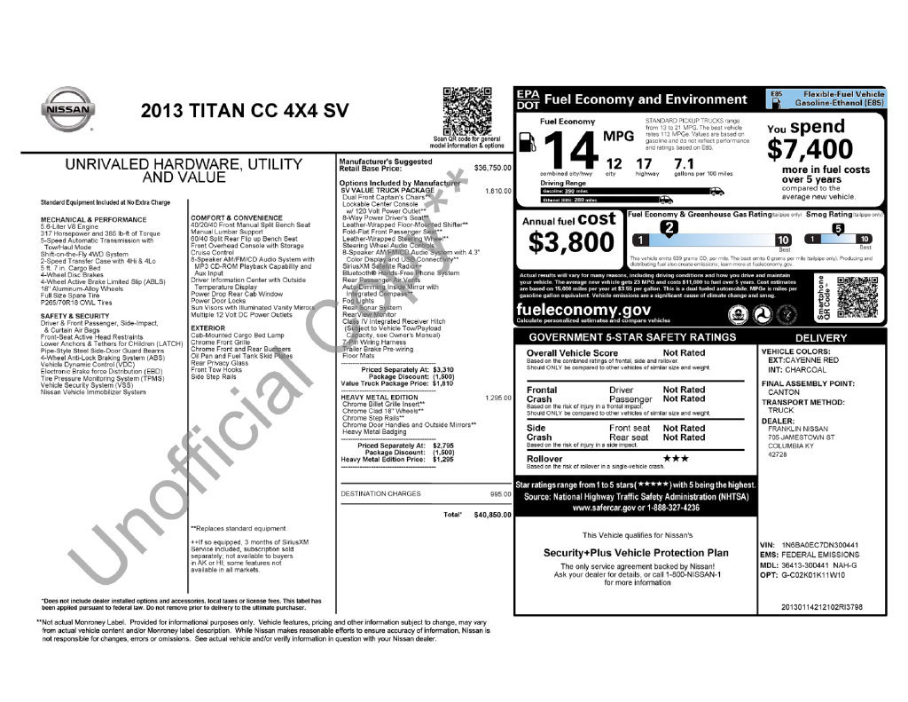 Used 2013 Nissan Titan SV w/ SV Value Truck Pkg AWD/4WD image 26