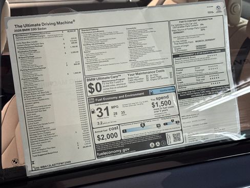 New 2026 BMW 330i Sedan w/ M Sport Package RWD image 29