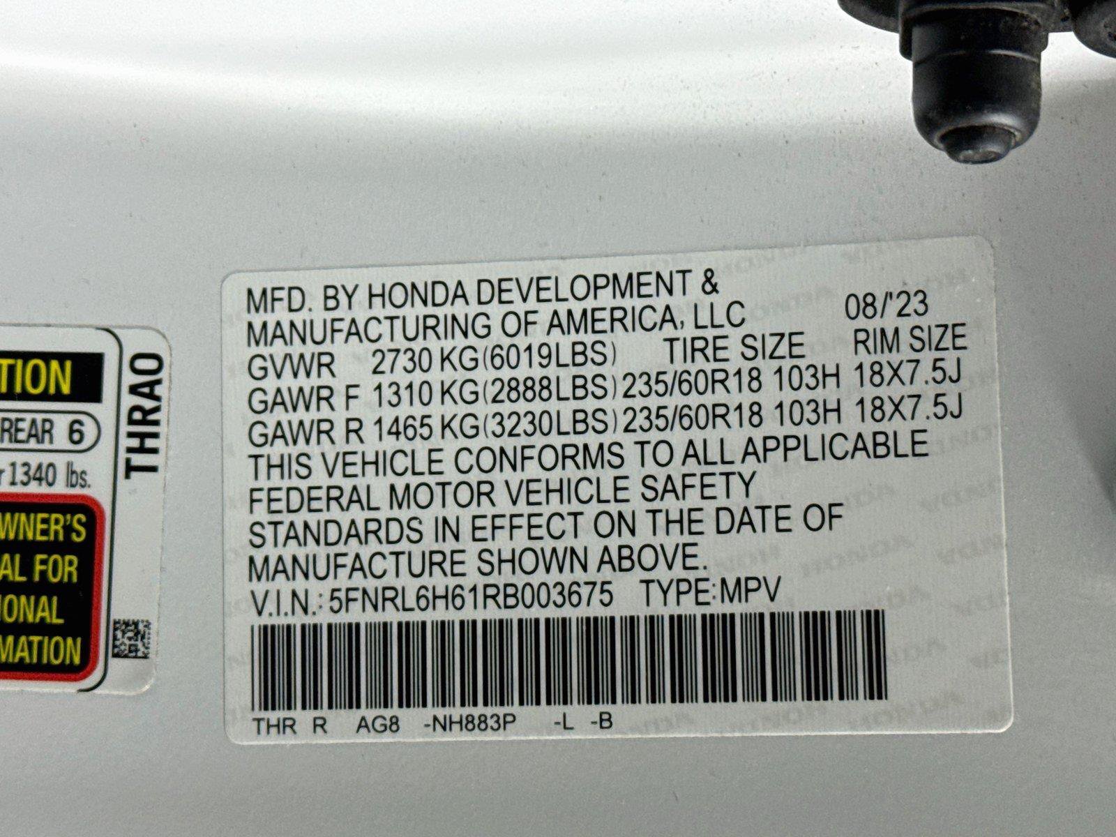 Certified 2024 Honda Odyssey EX-L image 23