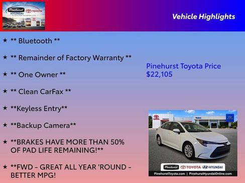 Certified 2024 Toyota Corolla LE w/ LE Convenience Package FWD image 16