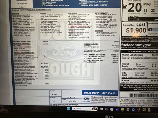 Used 2019 Ford F150 XLT w/ Equipment Group 302A Luxury AWD/4WD image 20