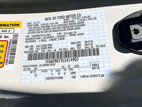 New 2025 Ford Mustang GT Premium w/ 60th Anniversary Package RWD image 13