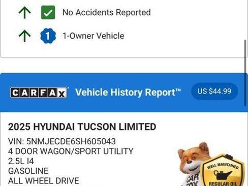 Used 2025 Hyundai Tucson Limited AWD/4WD image 5