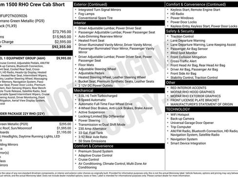 New 2026 RAM 1500 RHO w/ RHO Level 1 Equipment Group image 4