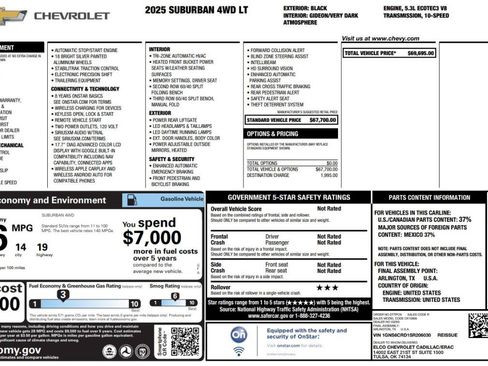 Used 2025 Chevrolet Suburban LT AWD/4WD image 6