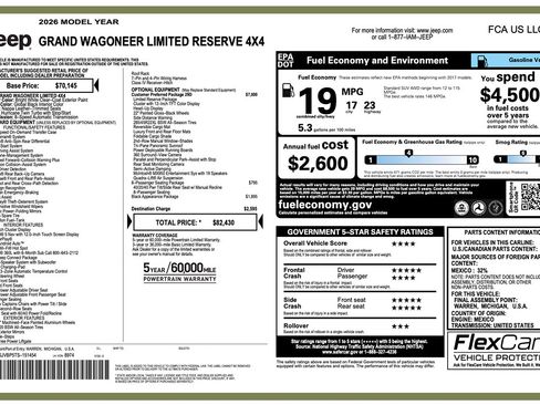 Used 2026 Jeep Grand Wagoneer Limited AWD/4WD image 2