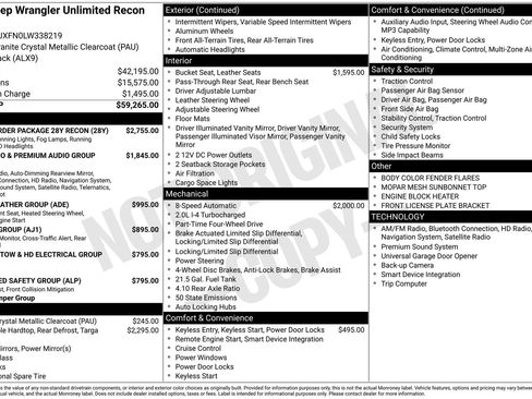 Used 2020 Jeep Wrangler Unlimited Rubicon w/ Quick Order Package 28Y Recon AWD/4WD image 39