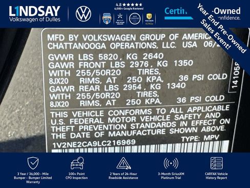 Certified 2020 Volkswagen Atlas Cross Sport SEL Premium image 29
