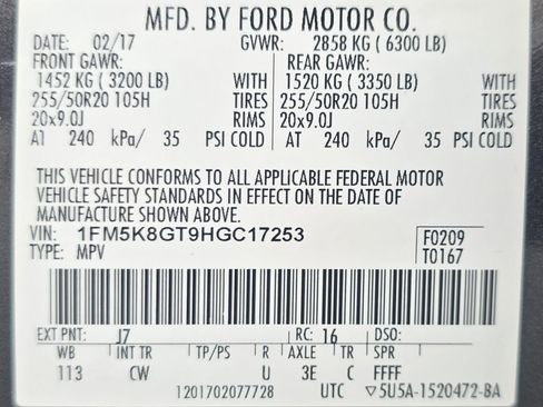 Used 2017 Ford Explorer Sport w/ Equipment Group 401A AWD/4WD image 48