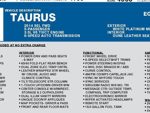 Used 2014 Ford Taurus SEL w/ Equipment Group 201A image 14