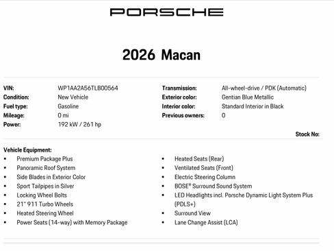 New 2026 Porsche Macan AWD/4WD image 13