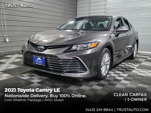 Used 2021 Toyota Camry LE w/ Cold Weather Package AWD/4WD image 1