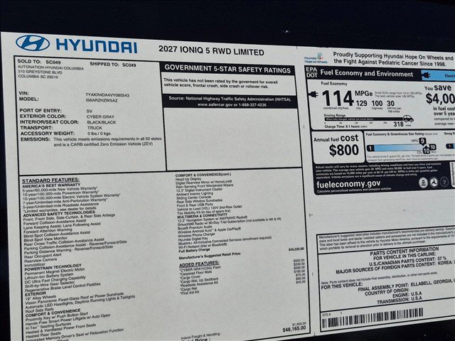 New 2027 Hyundai Ioniq 5 Limited RWD image 18