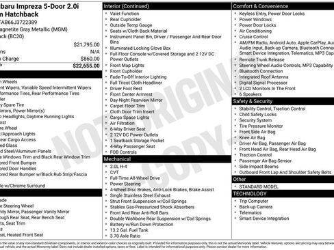 Used 2018 Subaru Impreza 2.0i Premium image 43
