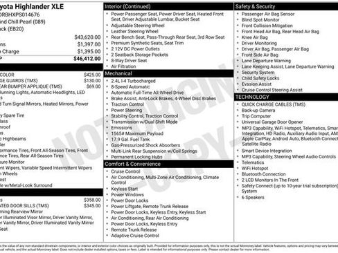 Used 2023 Toyota Highlander XLE AWD/4WD image 8