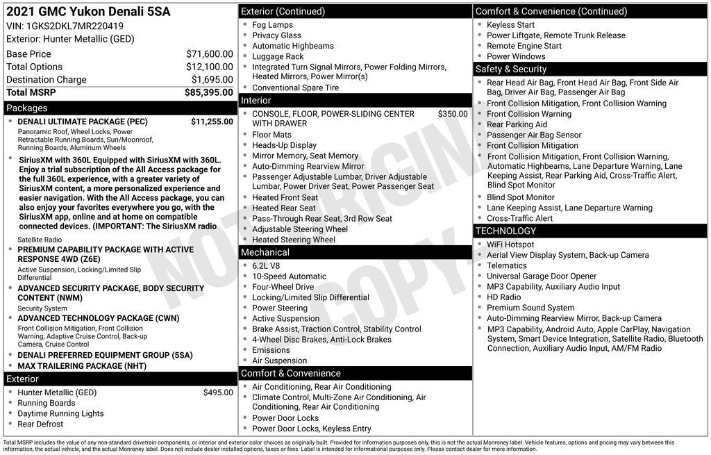 Used 2021 GMC Yukon Denali w/ Denali Ultimate Package AWD/4WD image 24
