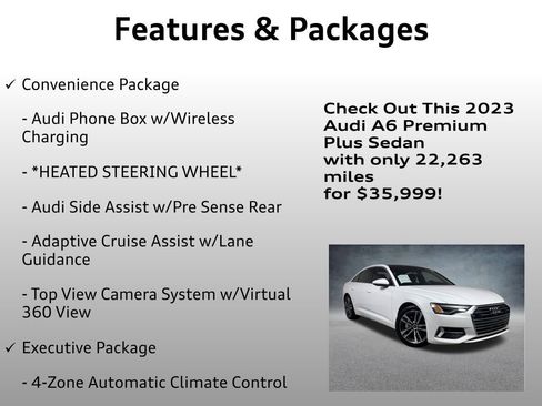 Used 2023 Audi A6 Premium Plus w/ Premium Plus Package image 16