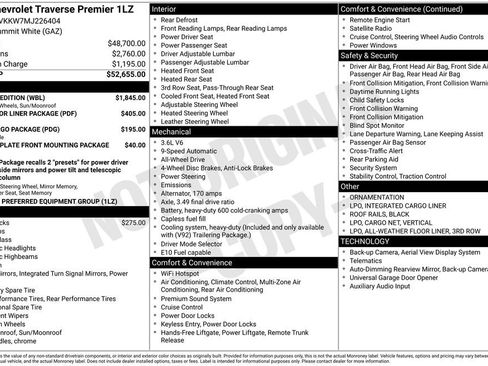 Used 2021 Chevrolet Traverse Premier w/ Redline Edition AWD/4WD image 3