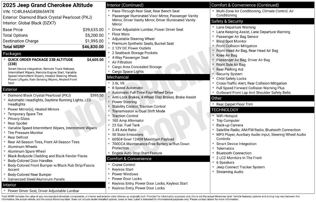 Certified 2025 Jeep Grand Cherokee Altitude AWD/4WD image 37