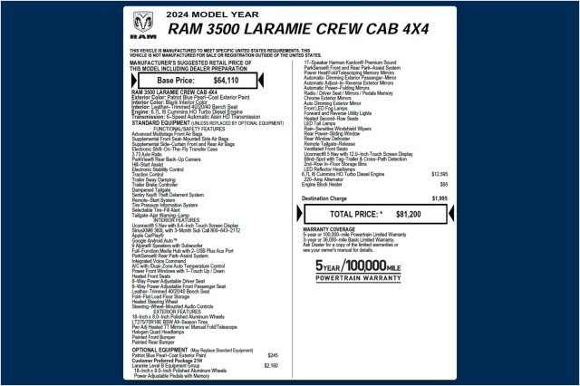 Used 2024 RAM 3500 Laramie AWD/4WD image 2