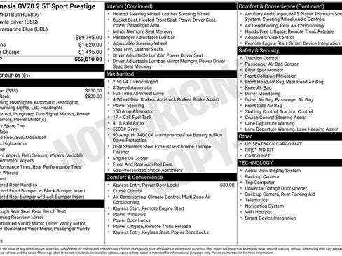 New 2026 Genesis GV70 2.5T Sport Prestige AWD/4WD image 8