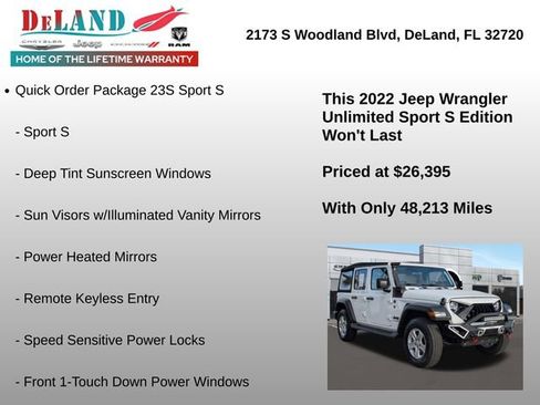 Used 2022 Jeep Wrangler Unlimited Sport image 6