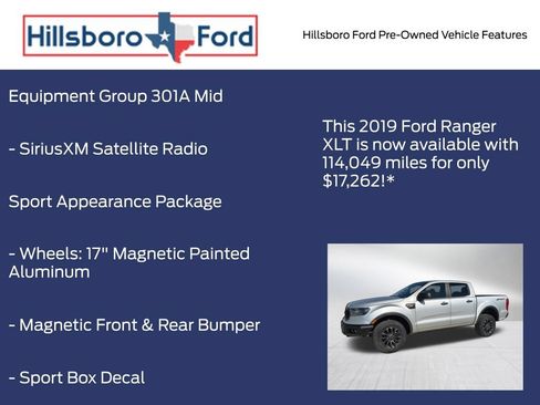 Used 2019 Ford Ranger XLT w/ Equipment Group 301A Mid RWD image 6