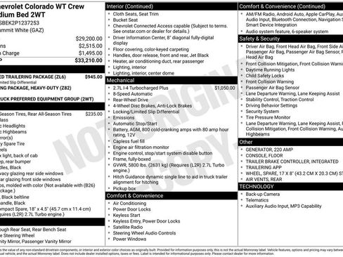 Used 2023 Chevrolet Colorado W/T w/ Advanced Trailering Package RWD image 3