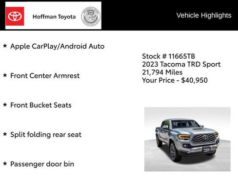 Used 2023 Toyota Tacoma TRD Sport AWD/4WD image 36