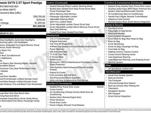 New 2026 Genesis GV70 2.5T Sport Prestige image 9