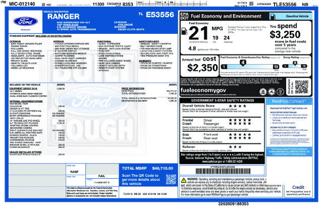 New 2026 Ford Ranger XLT w/ Equipment Group 301A High AWD/4WD image 4