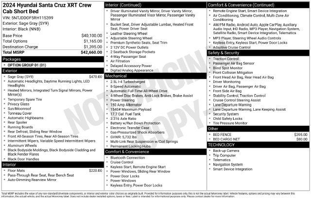 Used 2024 Hyundai Santa Cruz XRT AWD/4WD image 33