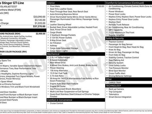 Used 2020 Kia Stinger GT-Line w/ Sun & Sound Package image 48