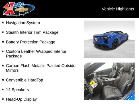 New 2026 Chevrolet Corvette Stingray Premium Conv w/ Stealth Interior Trim Package image 3