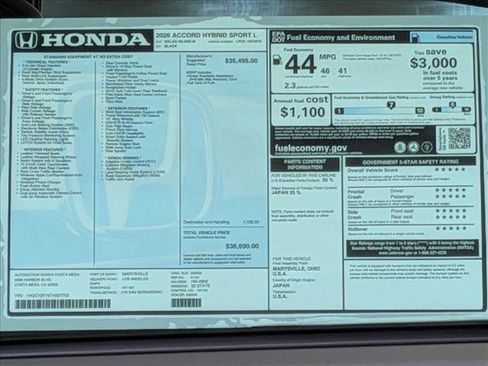 New 2026 Honda Accord Sport image 18